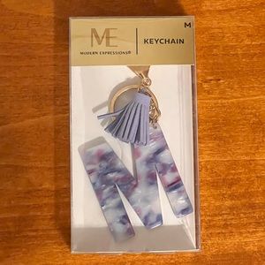 monogram M keychain